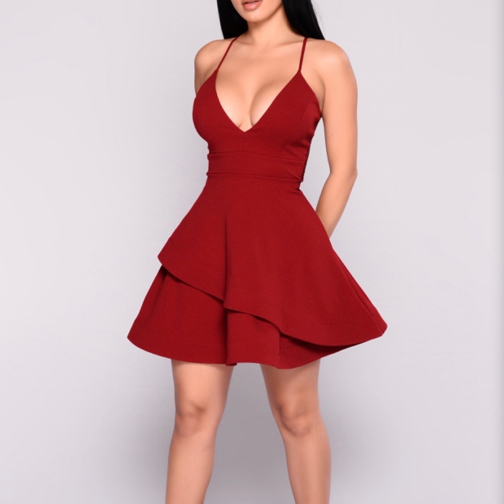 Fashion Nova Head Spinning Lace Dress - Red sz XL
